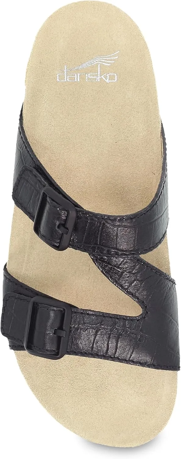 Dansko Dayna Double Buckle, Slip-On Sandal for Women - Cushioned Cork Midsole for Comfort and Shock Absorption - Vibram ECOSTEP EVO Rubber Outsole for Long-Lasting Wear