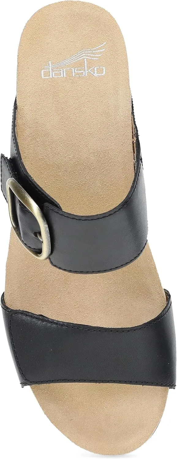 Dansko Shannon Slip-On Wedge Sandal for Women - Cork/EVA Wedge with Arch Support -Fully Adjustable Straps-Versatile Casual to Dressy Footwear