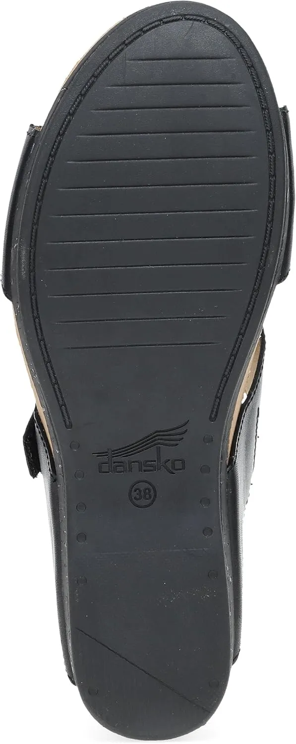 Dansko Shannon Slip-On Wedge Sandal for Women - Cork/EVA Wedge with Arch Support -Fully Adjustable Straps-Versatile Casual to Dressy Footwear
