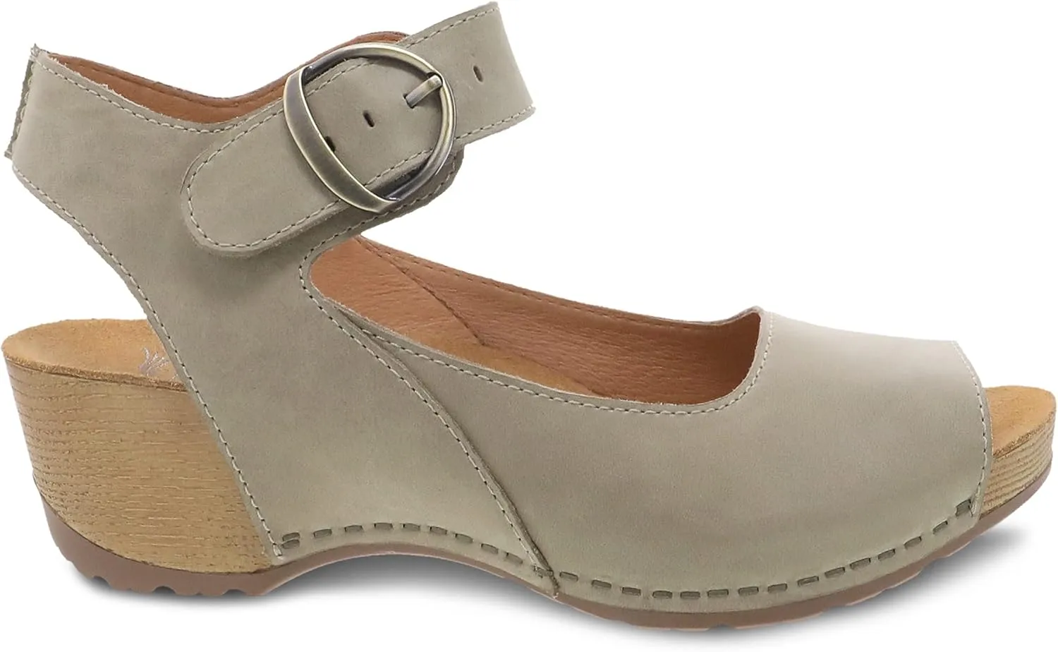 Dansko Tiana Slip-On Platform Sandal for Women – Cushioned, Contoured Footbed for All-Day Comfort and Support – Hook & Loop Strap with Buckle Detail – Lightweight Rubber Outsole