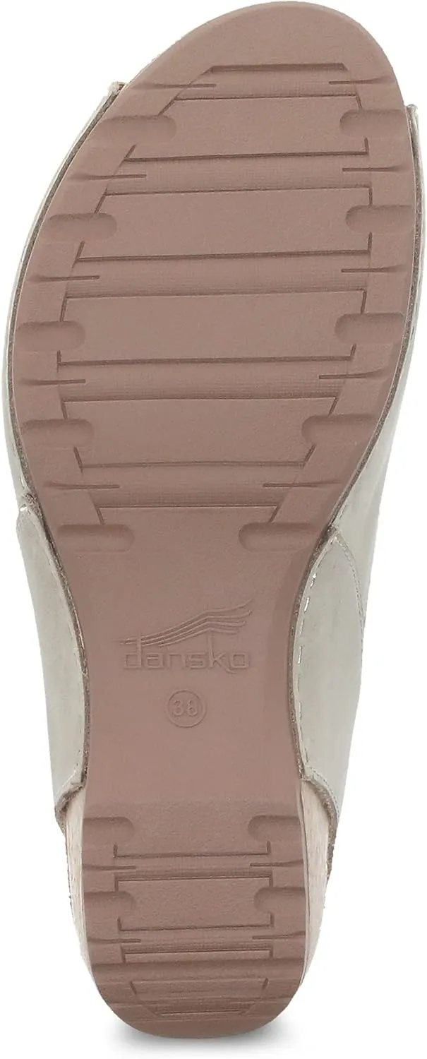 Dansko Tiana Slip-On Platform Sandal for Women – Cushioned, Contoured Footbed for All-Day Comfort and Support – Hook & Loop Strap with Buckle Detail – Lightweight Rubber Outsole