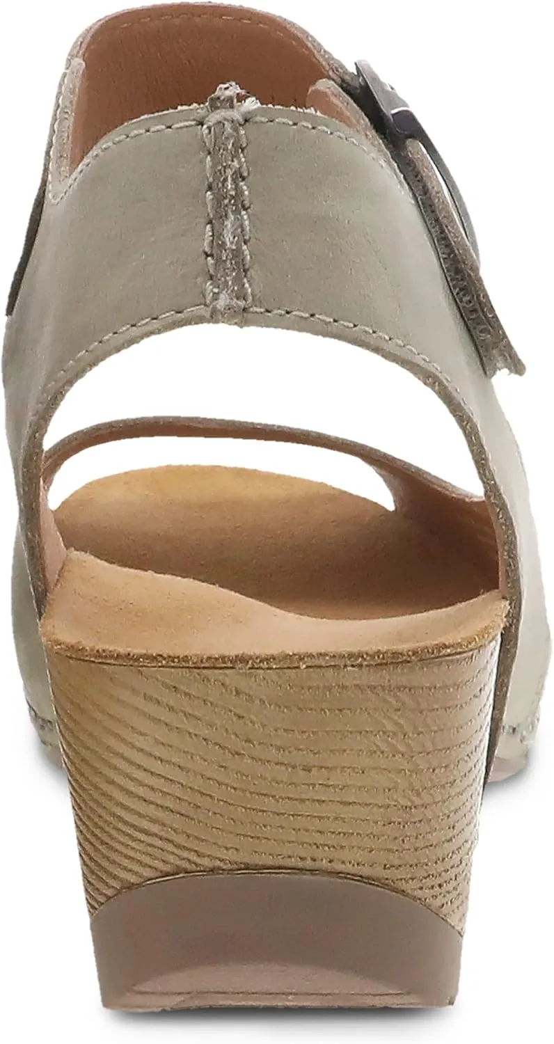 Dansko Tiana Slip-On Platform Sandal for Women – Cushioned, Contoured Footbed for All-Day Comfort and Support – Hook & Loop Strap with Buckle Detail – Lightweight Rubber Outsole