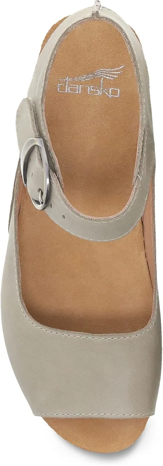Dansko Tiana Slip-On Platform Sandal for Women – Cushioned, Contoured Footbed for All-Day Comfort and Support – Hook & Loop Strap with Buckle Detail – Lightweight Rubber Outsole