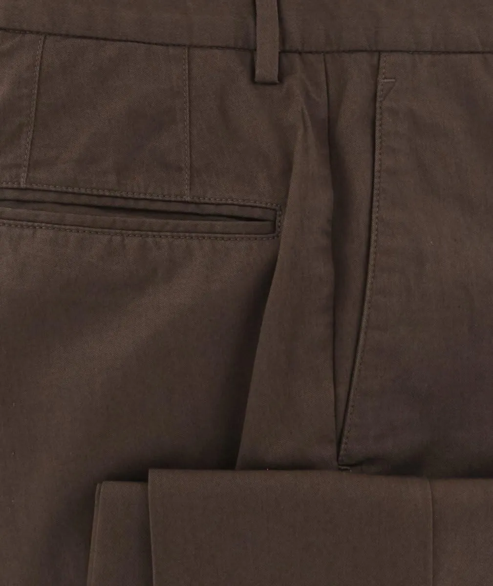 Dark Brown Solid Pants - Slim