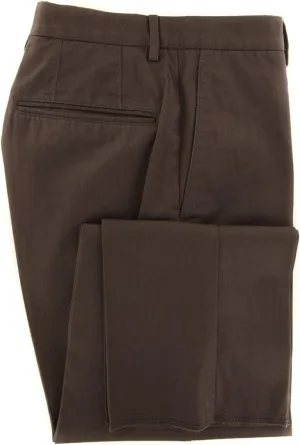 Dark Brown Solid Pants - Slim