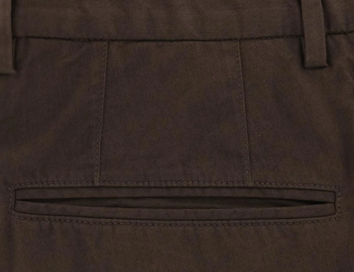 Dark Brown Solid Pants - Slim