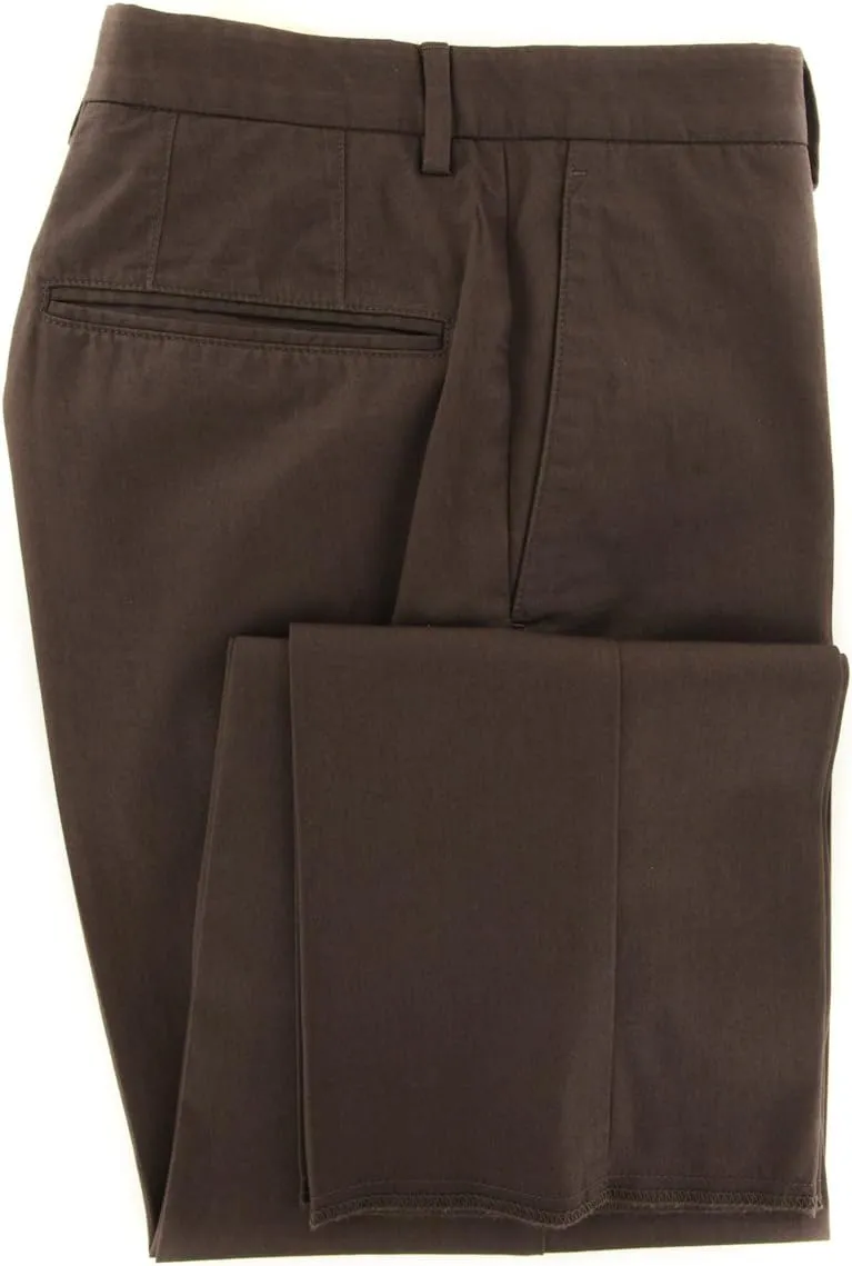 Dark Brown Solid Pants - Slim