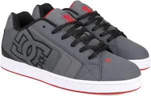 DC Men's Net Skate Shoe, Grey/Black/RED, 16