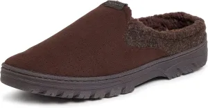 Dearfoams Men's Breathable Perforated Microsuede Clog Slipper