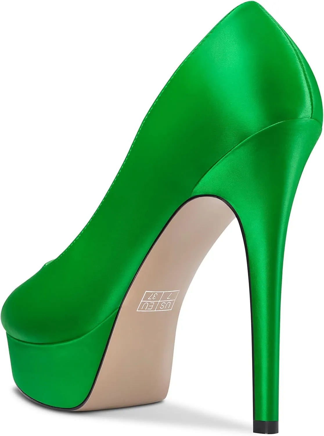DearOnly Womens Platform Pumps Peep Open Toe High Stiletto Heel Slip On Satin Dress Shoes Bridal Wedding Classic Vintage 5 Inch