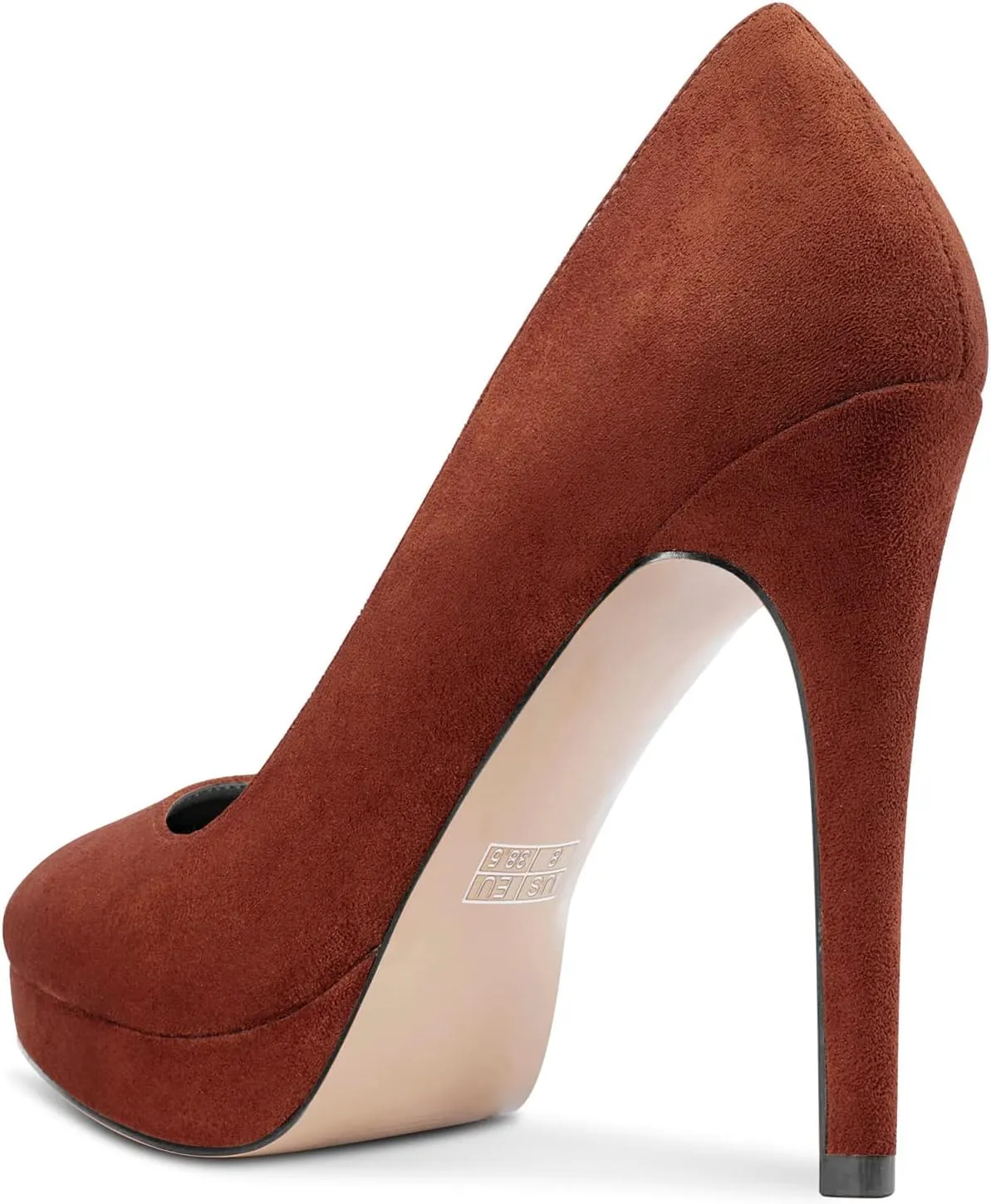 DearOnly Womens Platform Pumps Round Closed Toe Slip On Stiletto High Heel Suede Dress Shoes Bridal Wedding Office 5 Inch