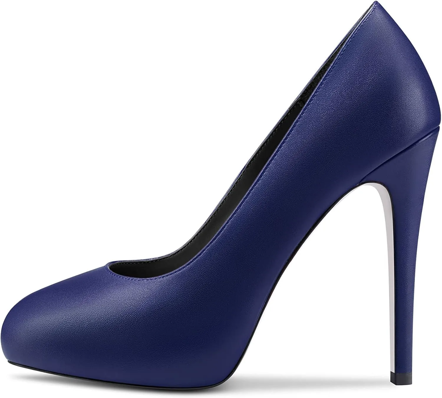 DearOnly Womens Slip On Platform Pumps High Stiletto Heel Closed Round Toe Matte Dress Shoes Bridal Wedding Shopping Vacation 5 Inch