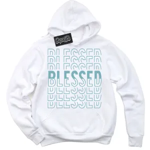 Denim Turquoise Dunk Sneaker Hoodie Blessed Stacked Graphic
