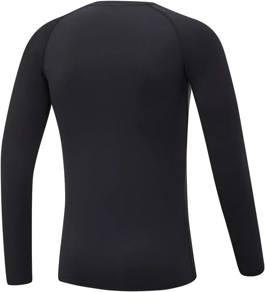 DEVOROPA Youth Boys Compression Shirt Long Sleeve Football Baseball Undershirt Quick Dry Kids Sports Baselayer Crewneck