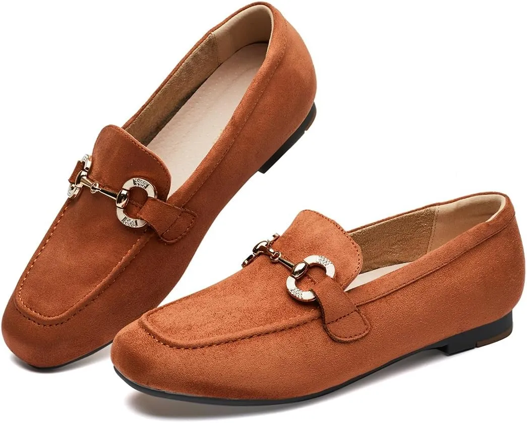 DeYashopin Womens Loafers Shoes Fashion Low Heel Slip on Shoes Comfortable Driving Flats