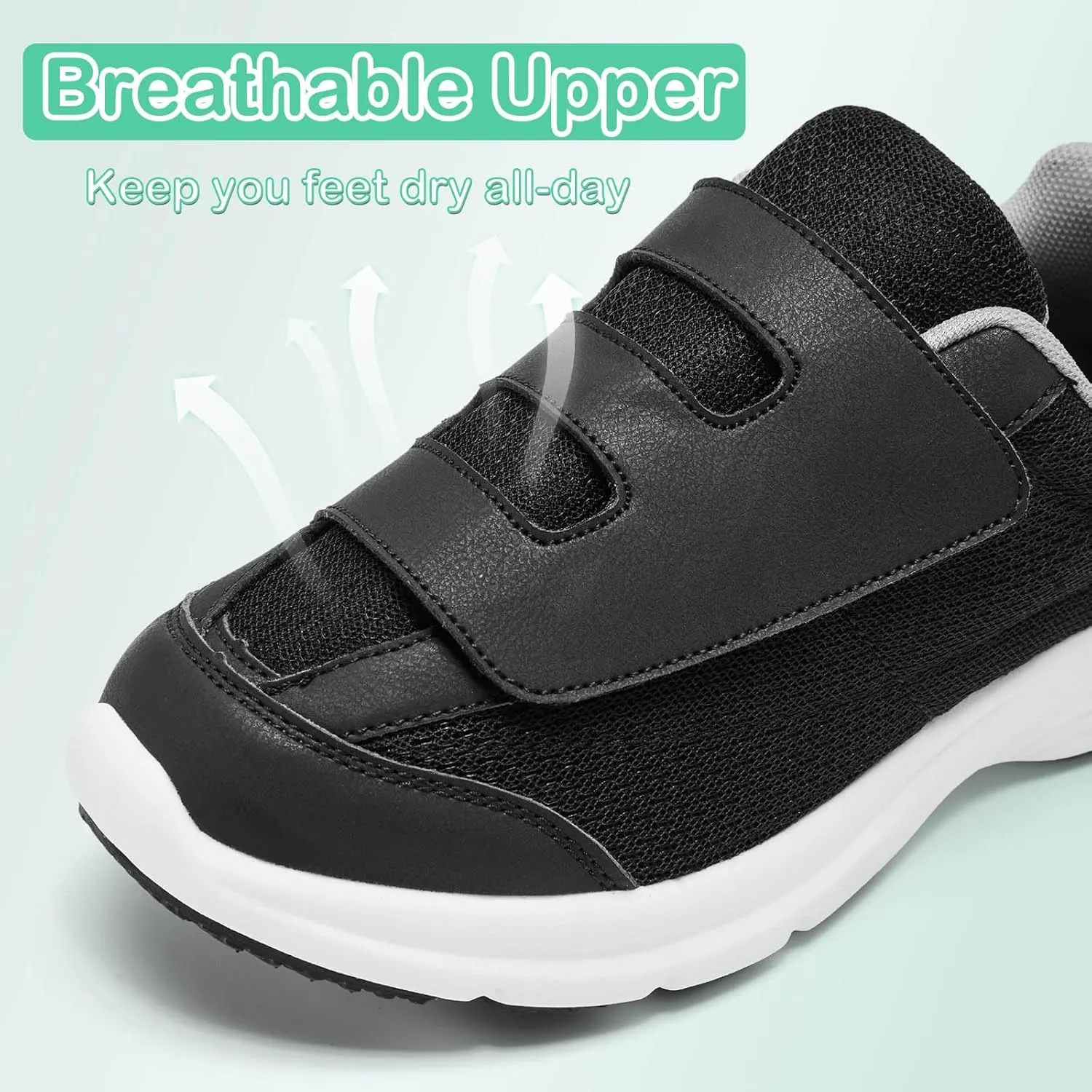 Diabetic Shoes for Women Extra Wide Width Slip-On Orthopedic Elderly Shoes with Adjustable Strap Lightweight Breathable Easy On/Off, Swollen Feet Walking Edema Sneakers