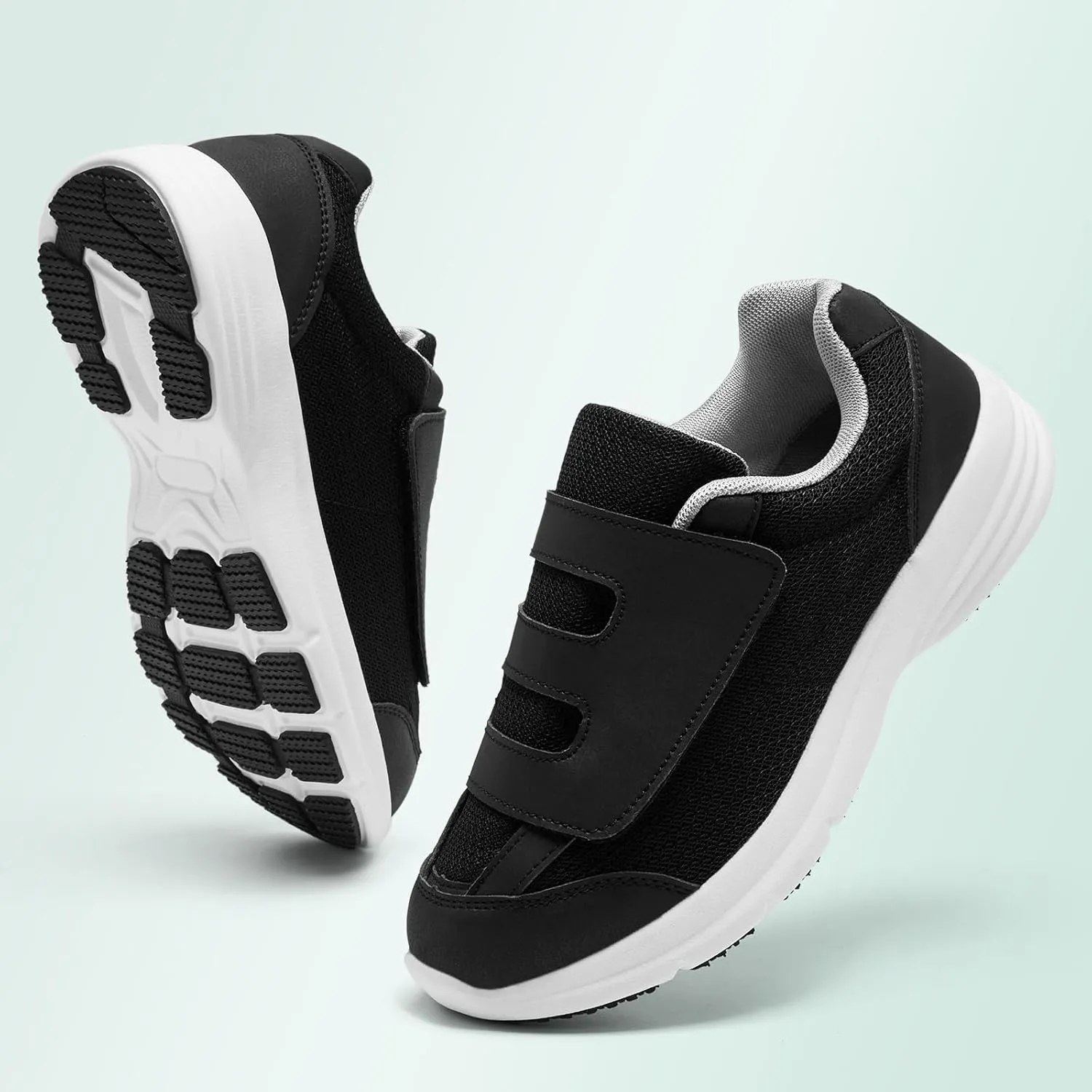 Diabetic Shoes for Women Extra Wide Width Slip-On Orthopedic Elderly Shoes with Adjustable Strap Lightweight Breathable Easy On/Off, Swollen Feet Walking Edema Sneakers