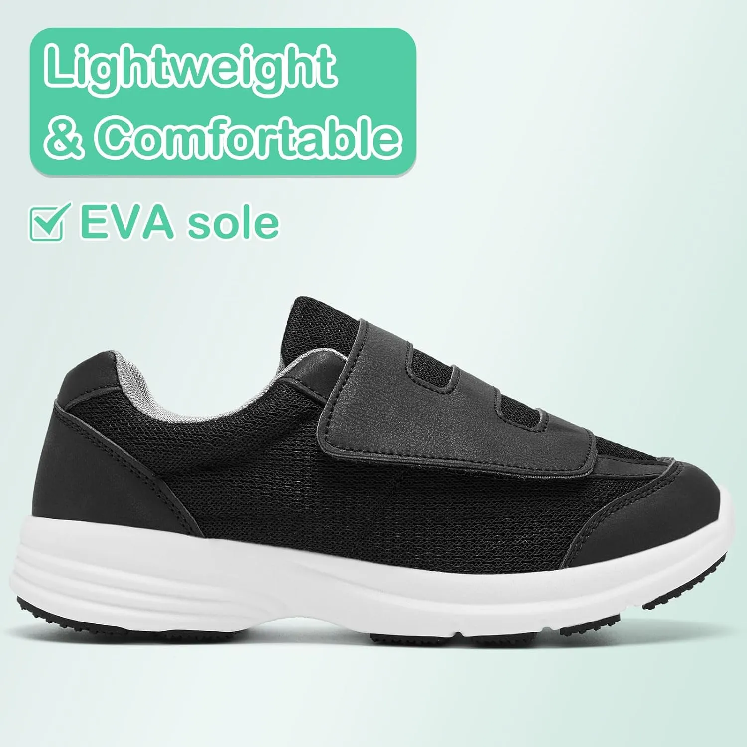 Diabetic Shoes for Women Extra Wide Width Slip-On Orthopedic Elderly Shoes with Adjustable Strap Lightweight Breathable Easy On/Off, Swollen Feet Walking Edema Sneakers