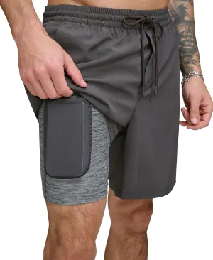 DKNY Men's Stretch Quick Dry Volley UPF 40  Protection Swim Trunk