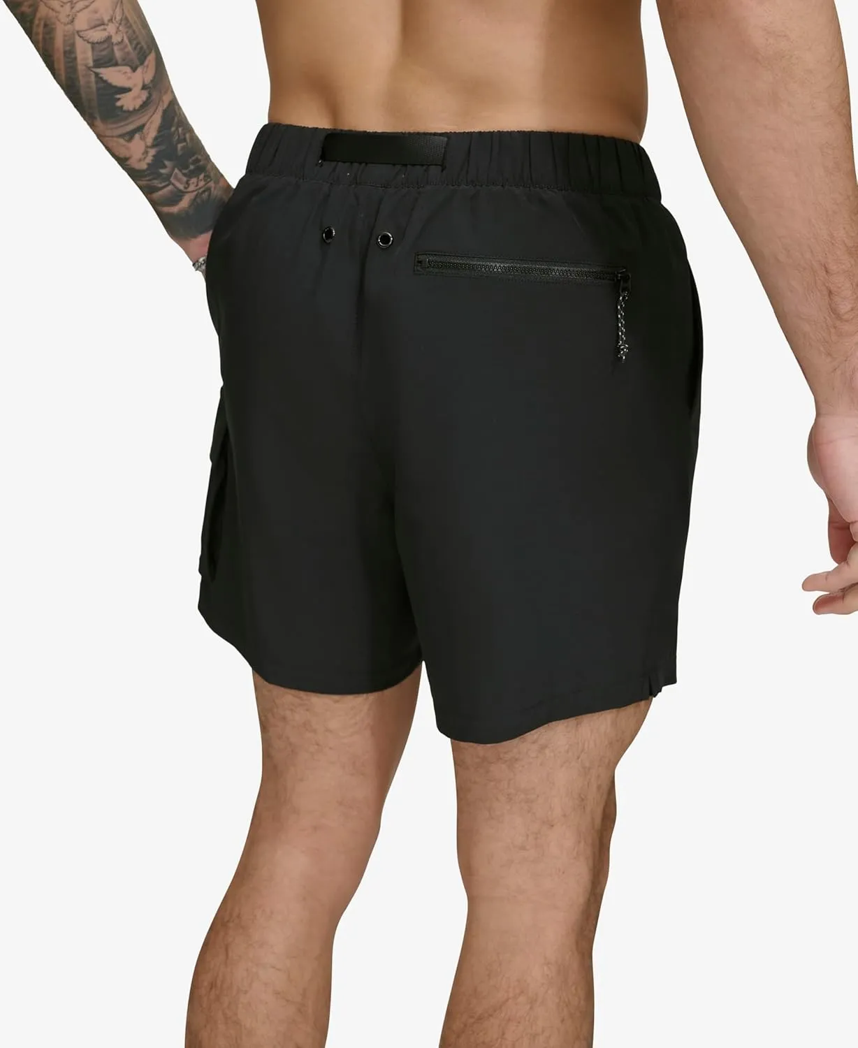 DKNY Men's Stretch Quick Dry Volley UPF 40  Protection Swim Trunk