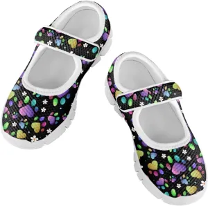 Dog Theme Girls Mary Jane Shoes Breathable Comfort Casual Sneaker for Little/Big Girl,Ballet Flat School Wedding Party Shoes