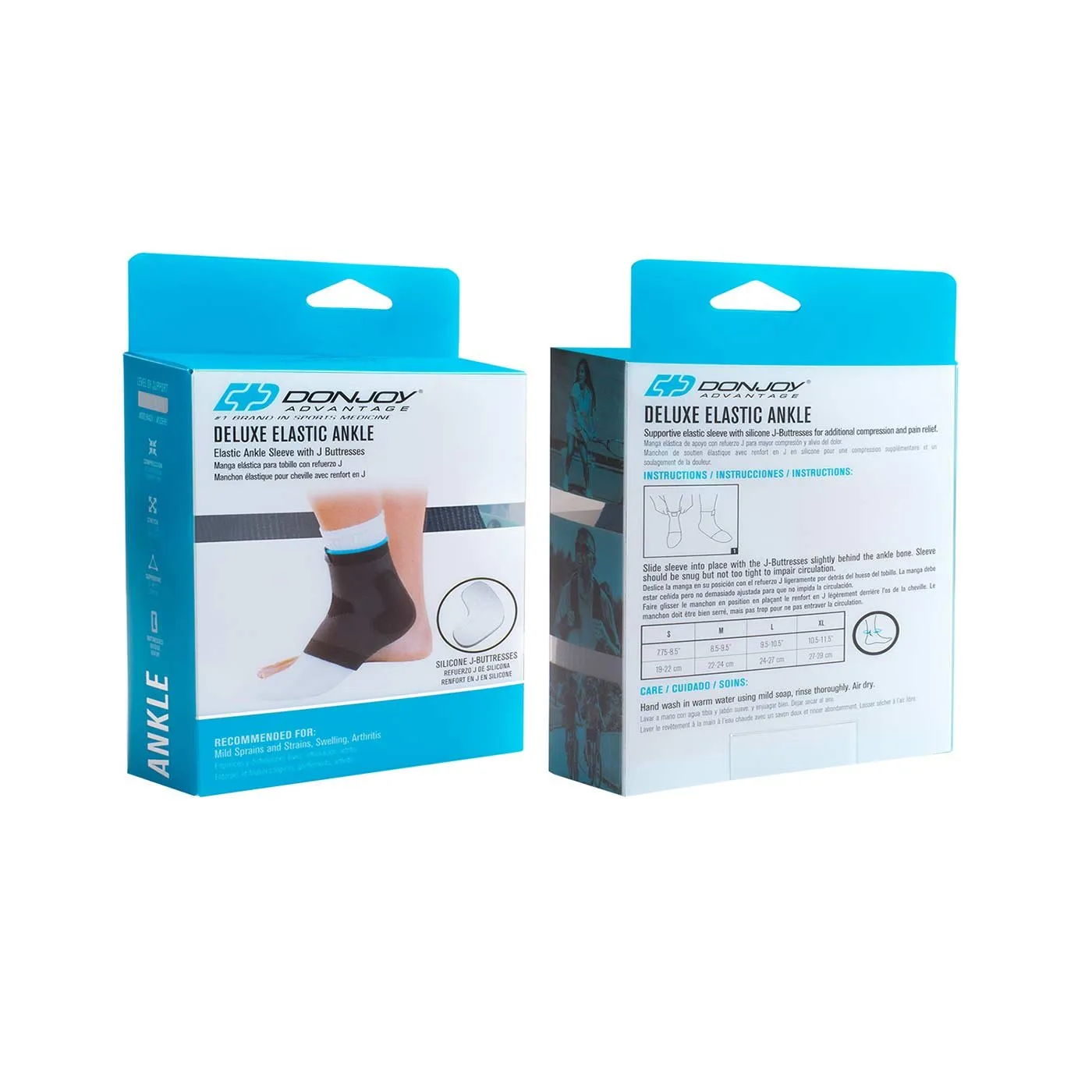 DonJoy Advantage DA161AV02-TAN-S Deluxe Elastic Ankle for Sprains, Strains, Tan, Small fits 7.75", 8.5"