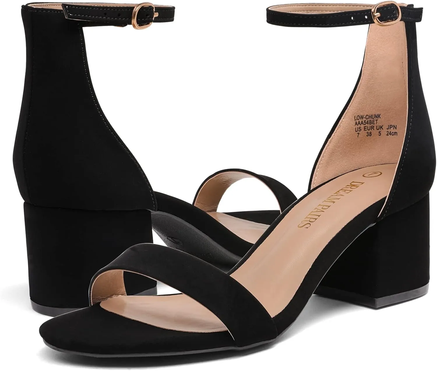 DREAM PAIRS Womens Low-Chunk Low Heel Pump Sandal