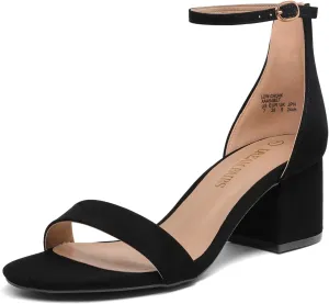 DREAM PAIRS Womens Low-Chunk Low Heel Pump Sandal