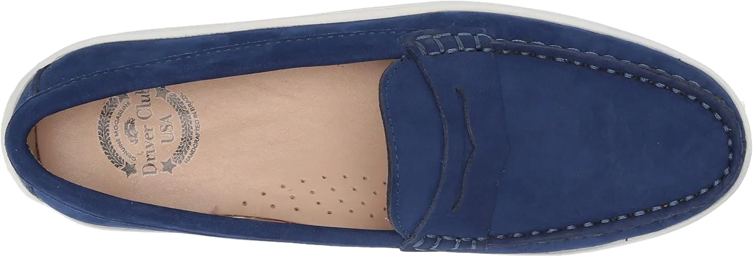Driver Club USA Unisex-Child Leather Casual Comfort Slip on Moccasin Penny Loafer Driving Style