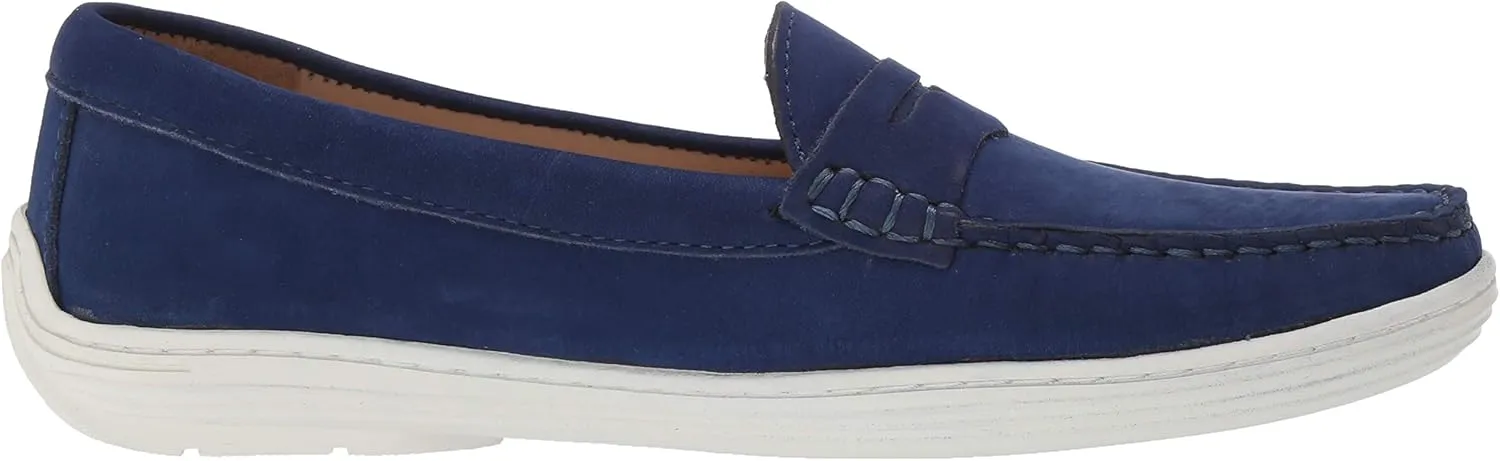 Driver Club USA Unisex-Child Leather Casual Comfort Slip on Moccasin Penny Loafer Driving Style