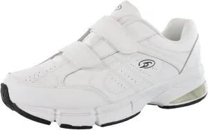 Dr.Scholls Men's Omega Light Weight Dual Strap Closure Sneaker Wide Width, White, 8 Wide