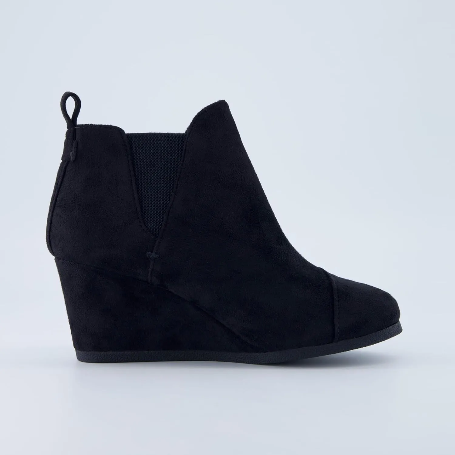 Dunes Women's Zoey Wedge Bootie, Soft Vegan Suede, Easy Slip-On Design, Memory Foam, Wide Widths Available