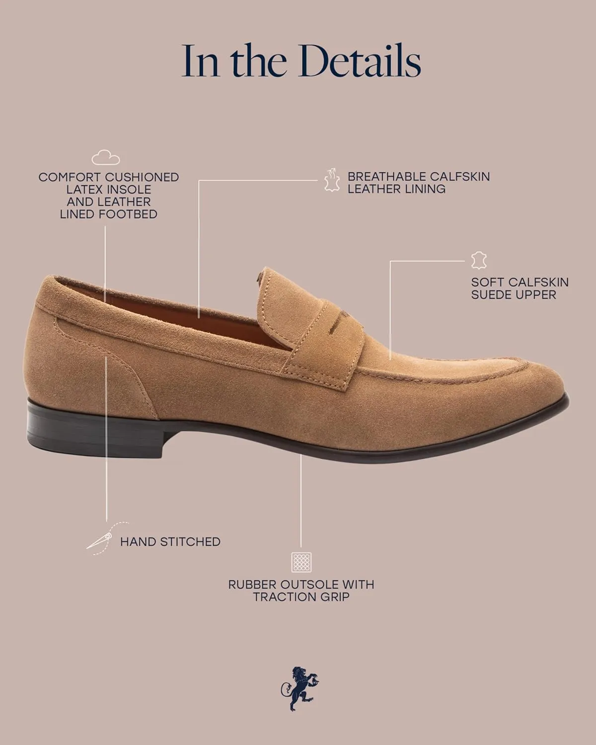 Dunross & Sons Men's Brookes Penny Loafer Slip-On Formal Business Shoes