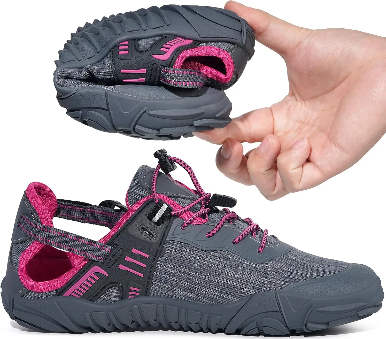 Eagsouni Womens Mens Water Shoes Quick Dry Sport Aqua Shoes Barefoot Non-Slip Outdoor Hiking Sandals with Wide Toe Box & Arch Support