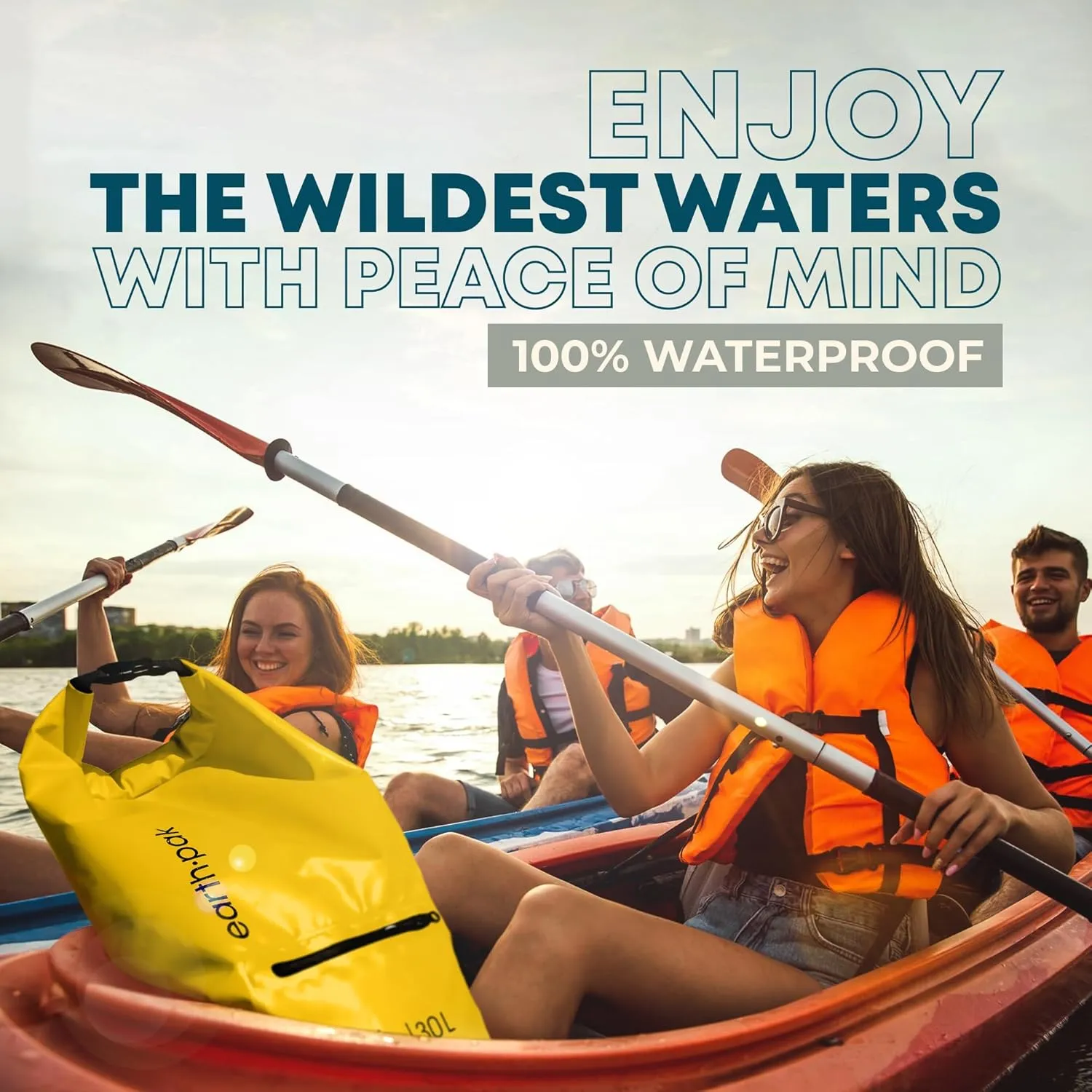 Earth Pak Waterproof Dry Bag with Zippered Pocket - Waterproof Dry Bag Backpack Keeps Gear Dry
