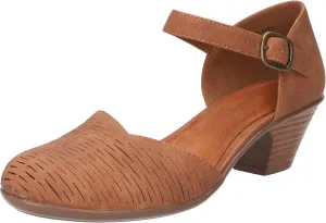Easy Street Women's Justina Heeled Sandal, Tan, 8 X-Wide