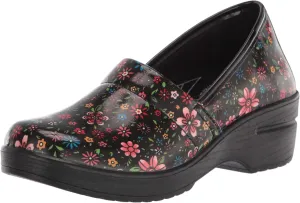 Easy Street Women's Laurie Clog, Black Bright Groovy Patent, 5