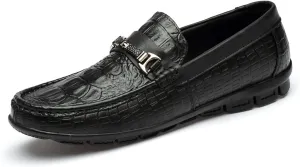 Easy to put and remove Smoking Loafer Driving Moccasins For Men Slip On Faux Crocodile Print Slip Resistant Driving Loafers Leather Resistant Lightweight Anti-slip Walking for all occasions ( Color :