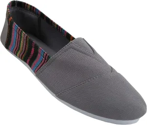 EasySteps Women's Canvas Slip-On Shoes with Padded Insole, 11, Grey