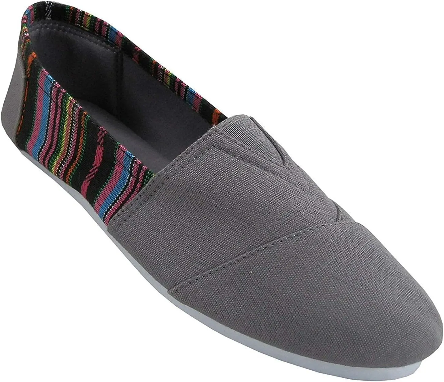 EasySteps Women's Canvas Slip-On Shoes with Padded Insole, 11, Grey