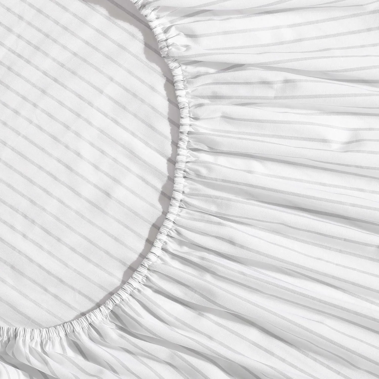 Eddie Bauer - Sheet Set, Luxurious Cotton Percale Bedding with Matching Pillowcase, Crisp & Cool, Fully Elasticized (Arden Stripe Grey, Twin)