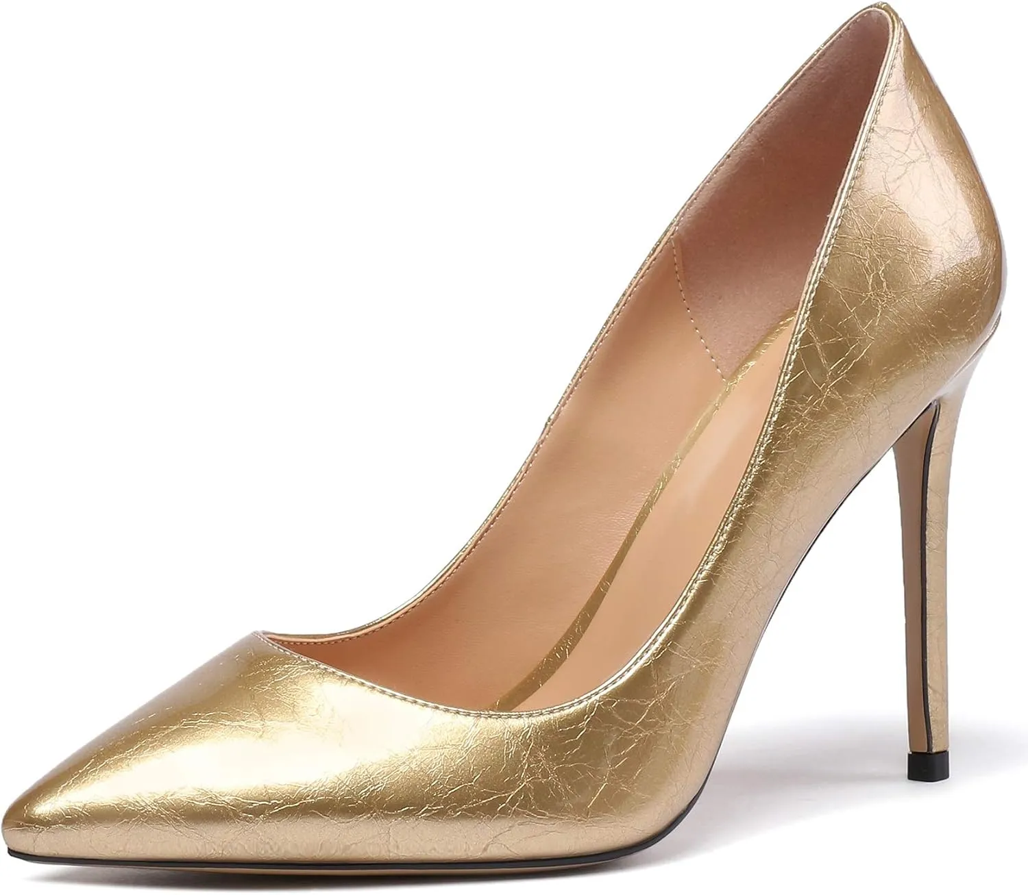 Eldof Women's Classic Dress Pumps Shoes, Sexy Pointed Toe 4" Stiletto High Heels, Office Formal Slip On Size 5-13