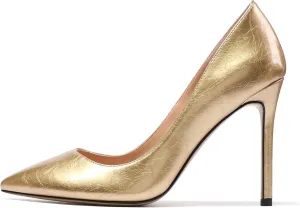 Eldof Women's Classic Dress Pumps Shoes, Sexy Pointed Toe 4" Stiletto High Heels, Office Formal Slip On Size 5-13