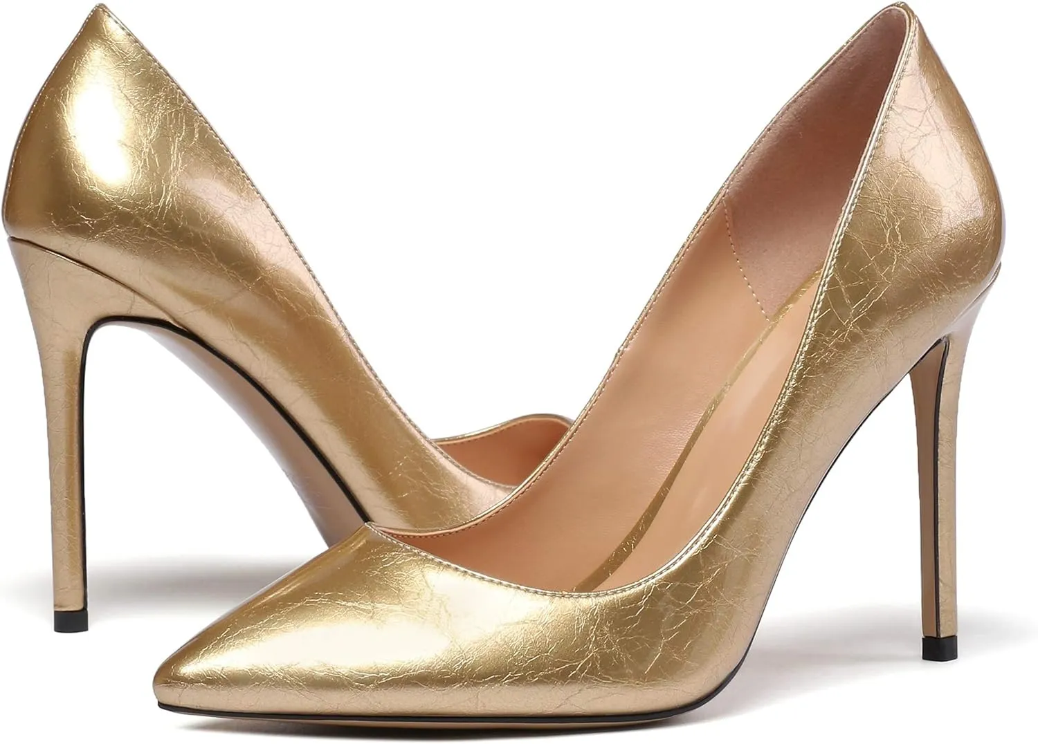 Eldof Women's Classic Dress Pumps Shoes, Sexy Pointed Toe 4" Stiletto High Heels, Office Formal Slip On Size 5-13