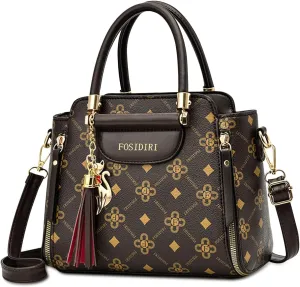 Ergocar 2022 New Women's Tote Handbags with Tassel Pendant, Fashion Vintage Tote Bag, Elegant Top-Handle Bag Boston Bag