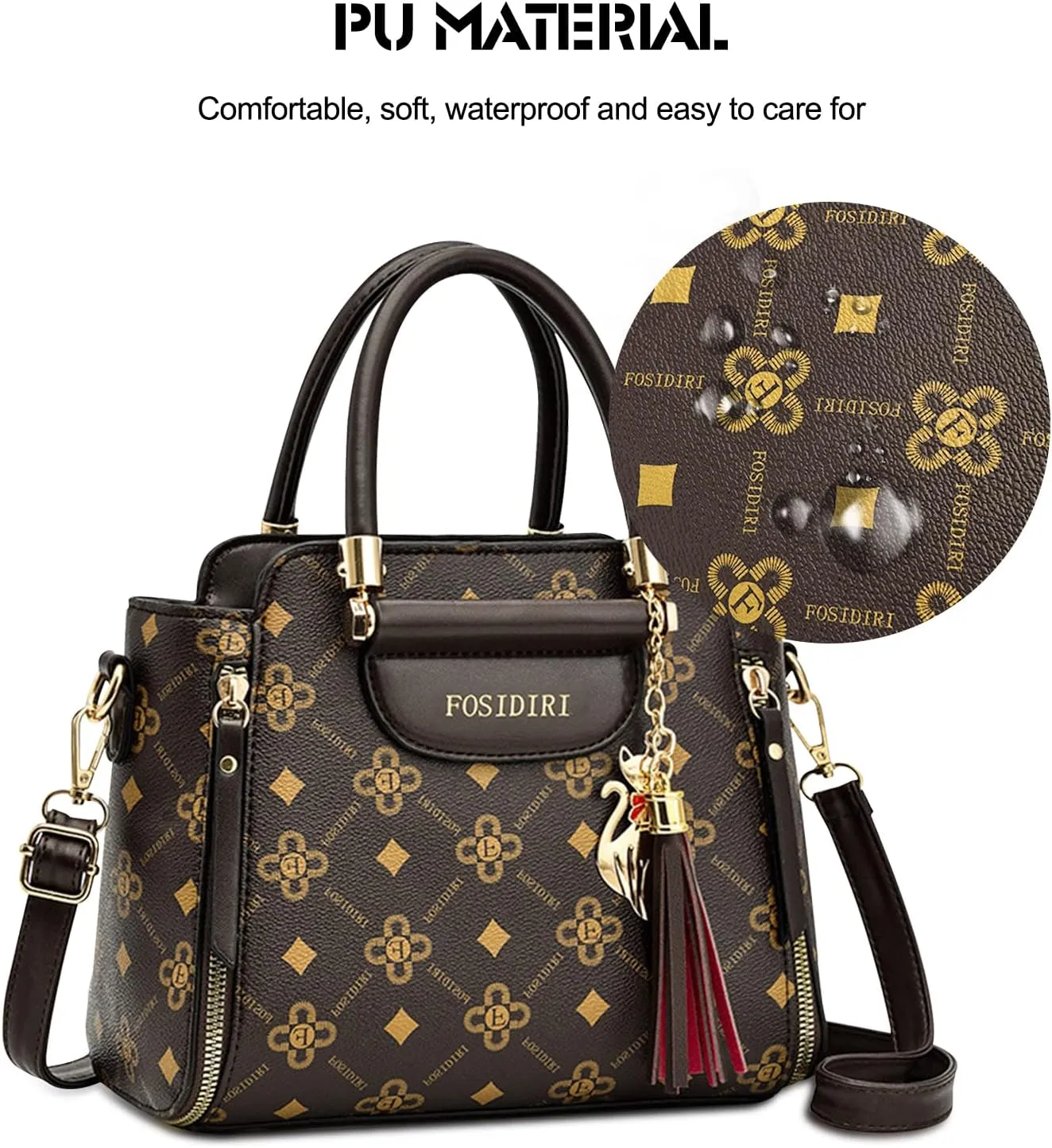 Ergocar 2022 New Women's Tote Handbags with Tassel Pendant, Fashion Vintage Tote Bag, Elegant Top-Handle Bag Boston Bag