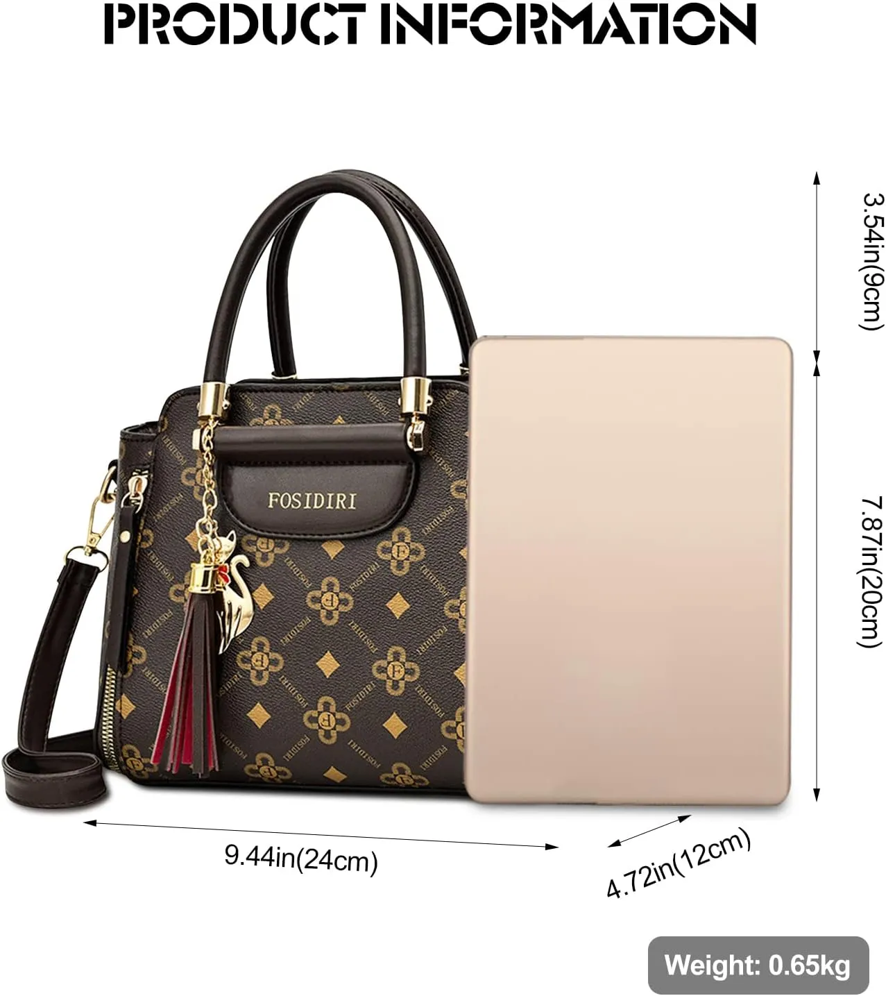 Ergocar 2022 New Women's Tote Handbags with Tassel Pendant, Fashion Vintage Tote Bag, Elegant Top-Handle Bag Boston Bag