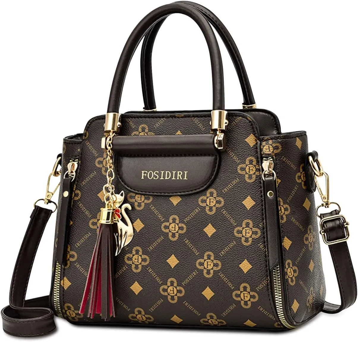 Ergocar 2022 New Women's Tote Handbags with Tassel Pendant, Fashion Vintage Tote Bag, Elegant Top-Handle Bag Boston Bag