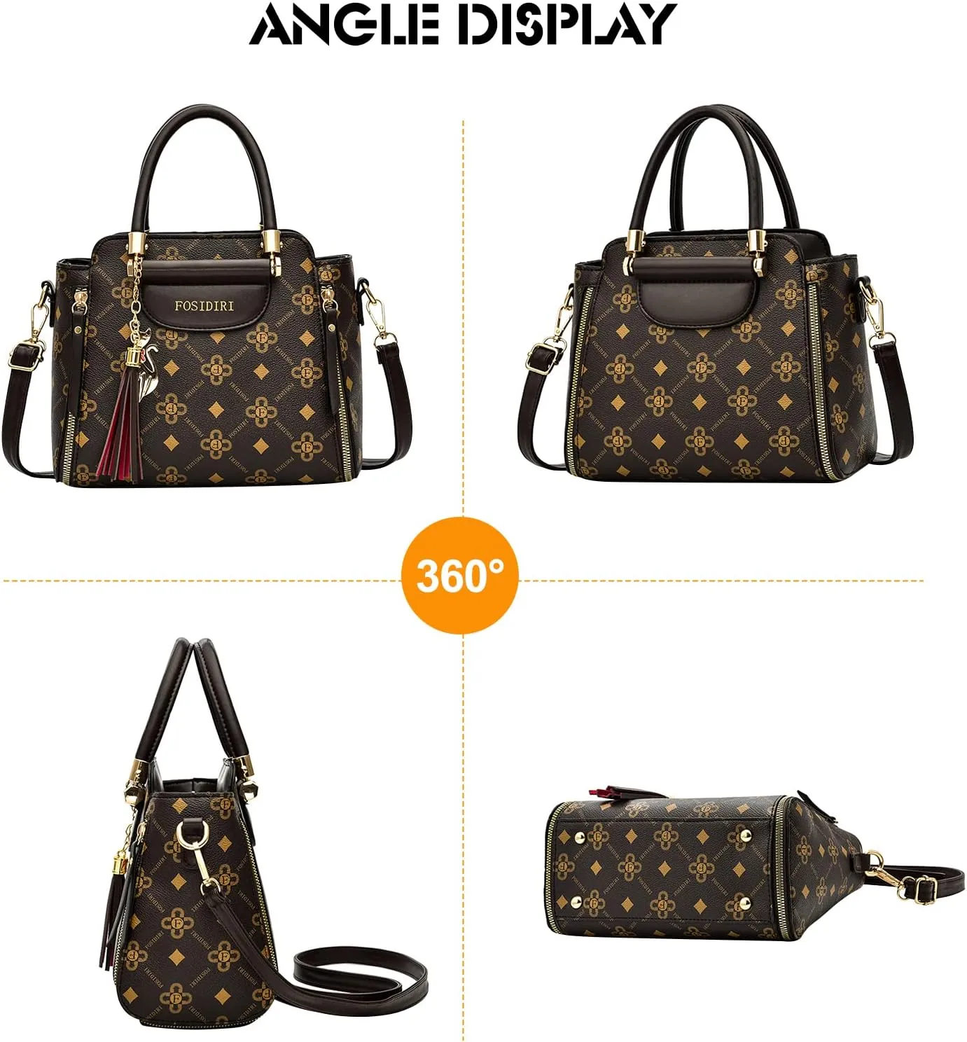 Ergocar 2022 New Women's Tote Handbags with Tassel Pendant, Fashion Vintage Tote Bag, Elegant Top-Handle Bag Boston Bag