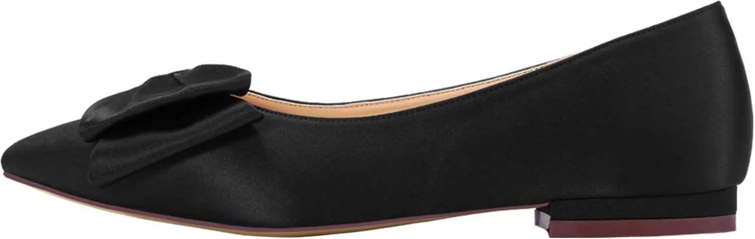 ERIJUNOR Wedding Flats Comfortable Flat Shoes for Women Closed Toe Wide Width Evening Party Dress Shoes